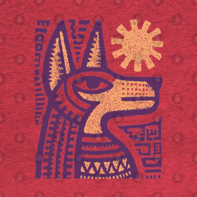 Anubis Egyptian God Folk Art by TuncGK