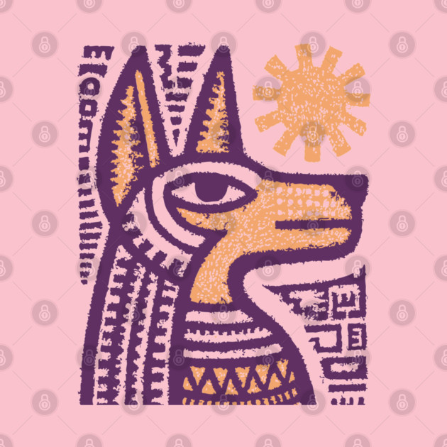 Anubis Egyptian God Folk Art by TuncGK