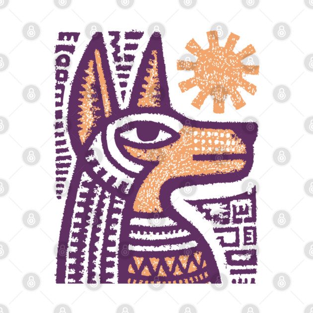 Anubis Egyptian God Folk Art by TuncGK
