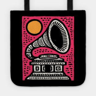 Vintage Gramophone Music - Vibrant Pop Art Design Tote