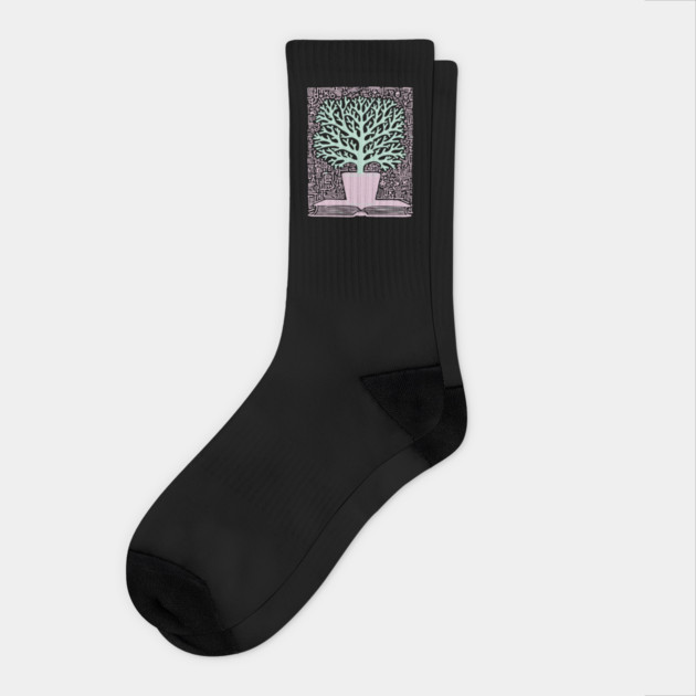 Tree of Knowledge From Book Folk Art Socks by TuncGK