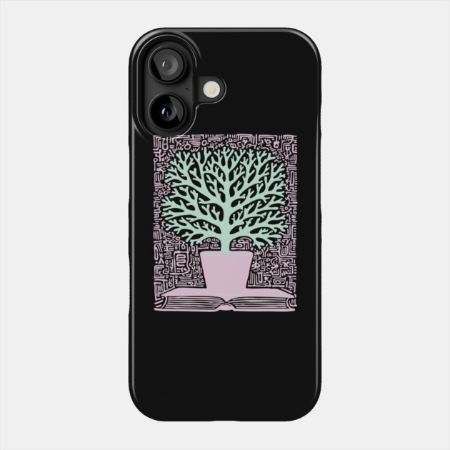 Tree of Knowledge From Book Folk Art Phone Case by TuncGK