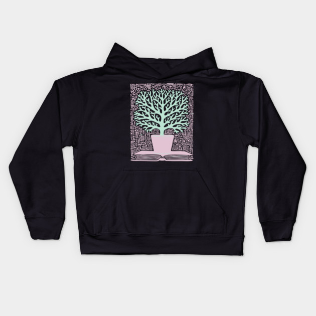Tree of Knowledge From Book Folk Art Kids Hoodie by TuncGK