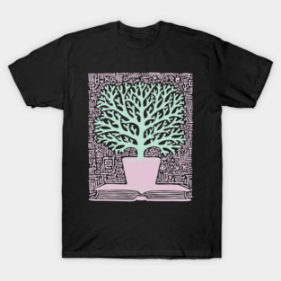 Tree of Knowledge From Book Folk Art T-Shirt