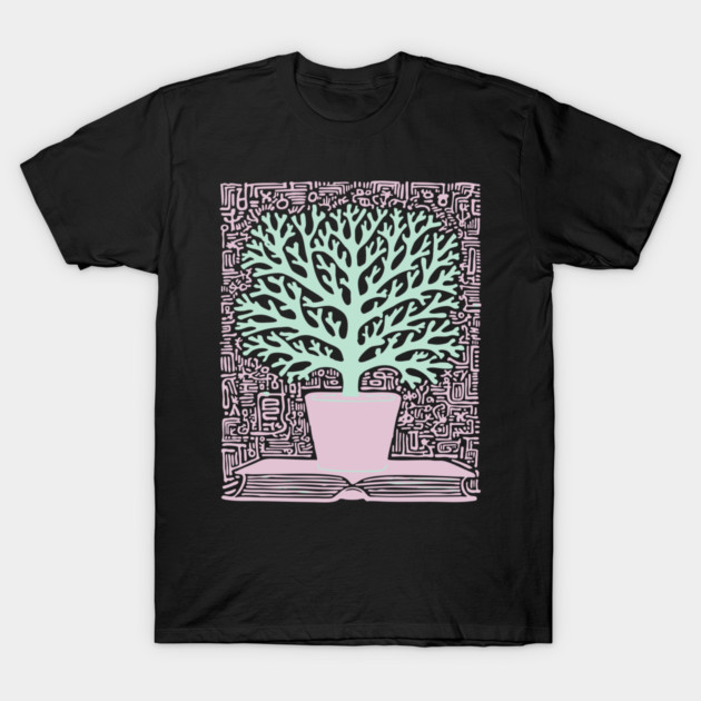 Tree of Knowledge From Book Folk Art T-Shirt by TuncGK