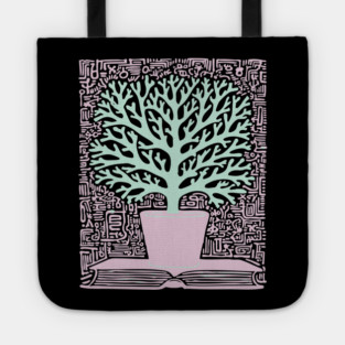 Tree of Knowledge From Book Folk Art Tote