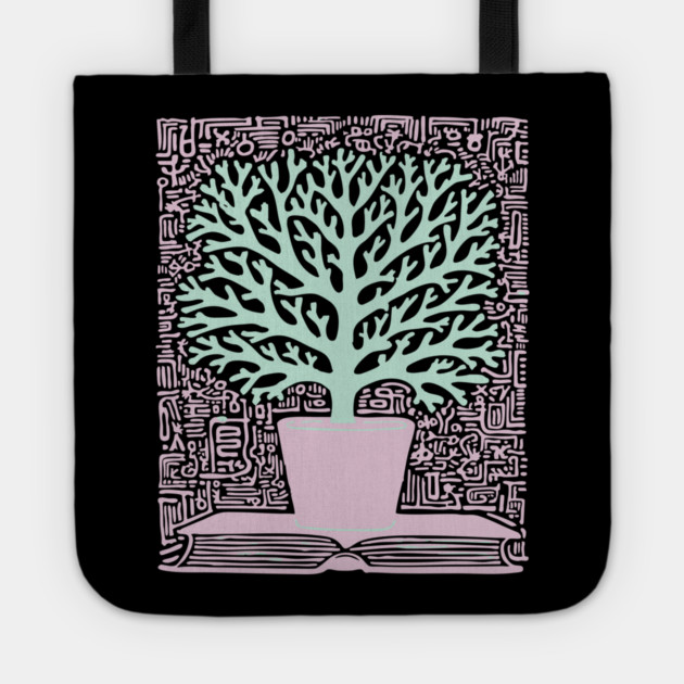 Tree of Knowledge From Book Folk Art Tote by TuncGK