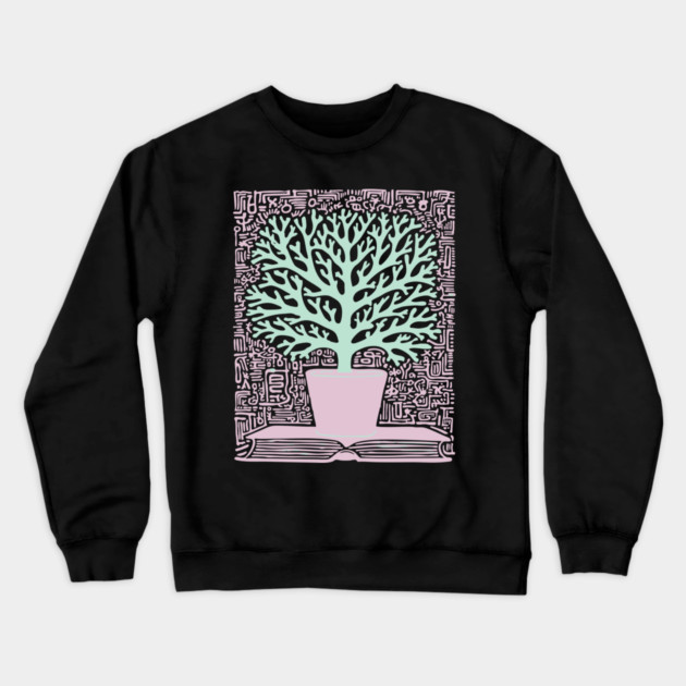Tree of Knowledge From Book Folk Art Crewneck Sweatshirt by TuncGK