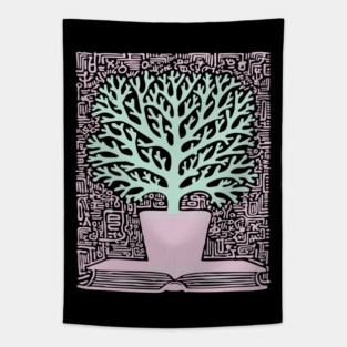 Tree of Knowledge From Book Folk Art Tapestry