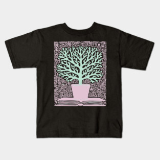 Tree of Knowledge From Book Folk Art Kids T-Shirt