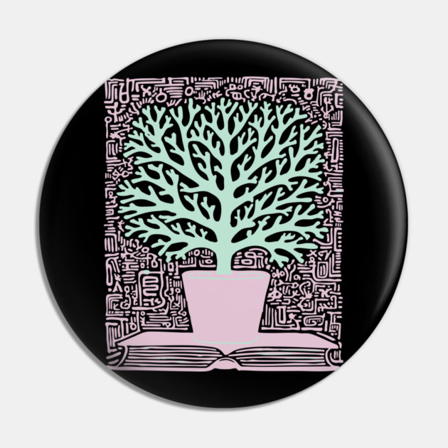 Tree of Knowledge From Book Folk Art Pin by TuncGK