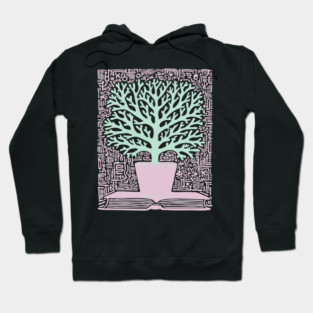Tree of Knowledge From Book Folk Art Hoodie