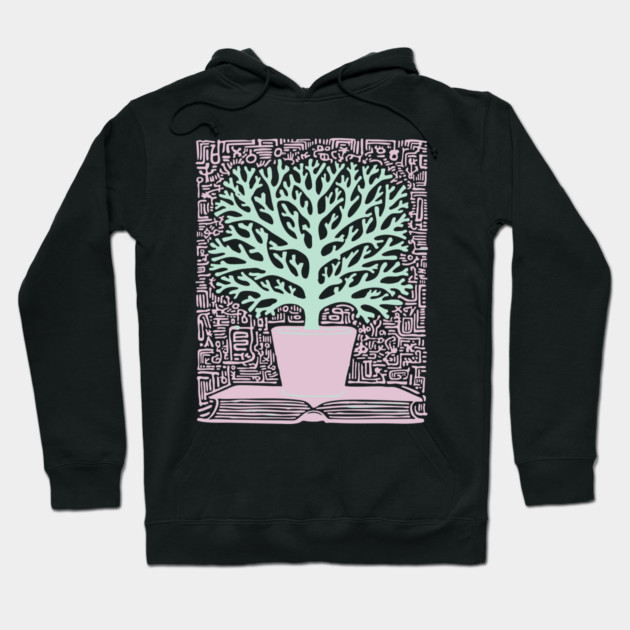 Tree of Knowledge From Book Folk Art Hoodie by TuncGK