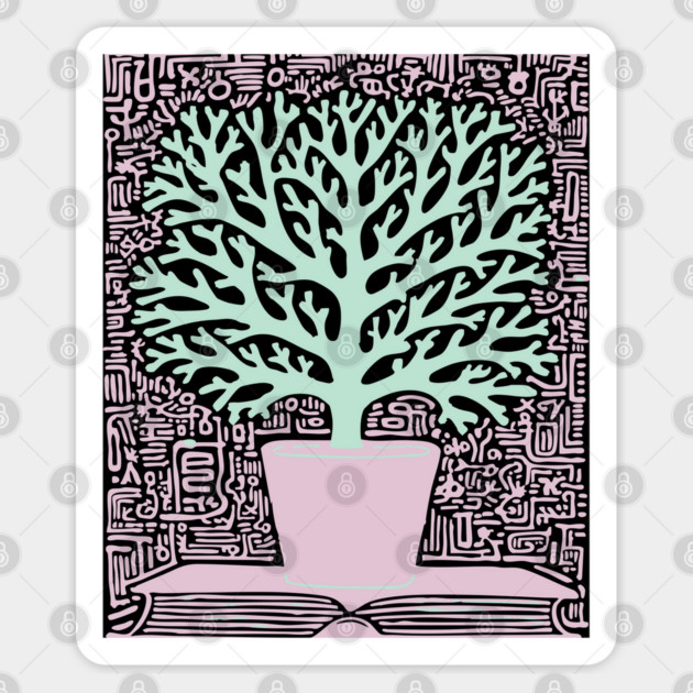 Tree of Knowledge From Book Folk Art Sticker by TuncGK