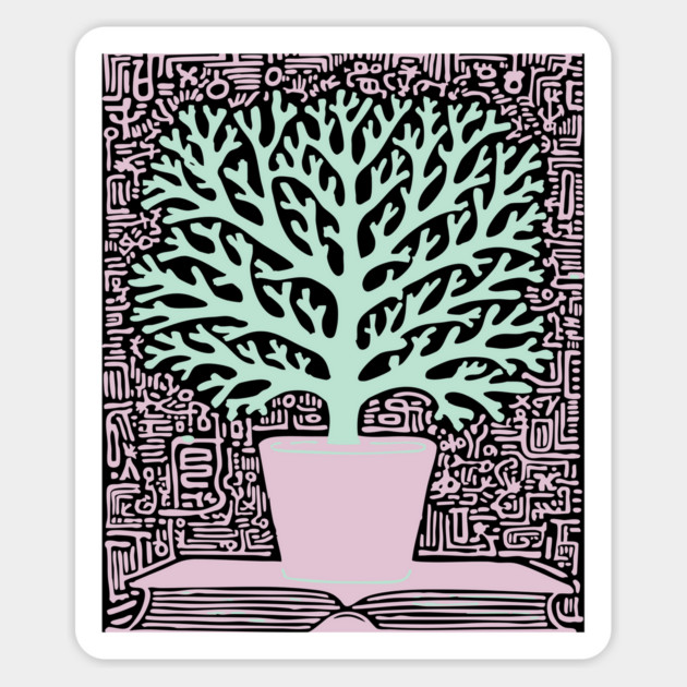 Tree of Knowledge From Book Folk Art Magnet by TuncGK