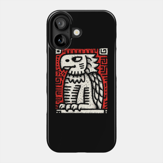 Ancient Griffin Crest Woodcut Phone Case by TuncGK
