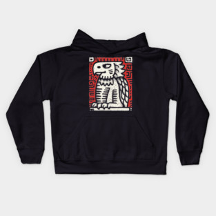 Ancient Griffin Crest Woodcut Kids Hoodie