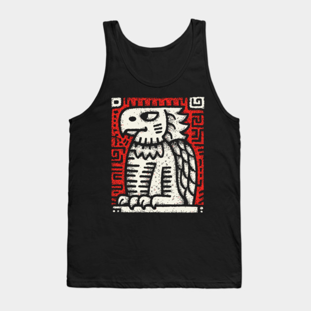 Ancient Griffin Crest Woodcut Tank Top by TuncGK