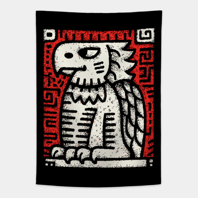 Ancient Griffin Crest Woodcut Tapestry by TuncGK