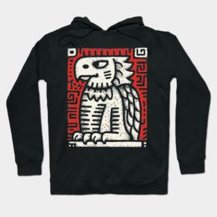 Ancient Griffin Crest Woodcut Hoodie