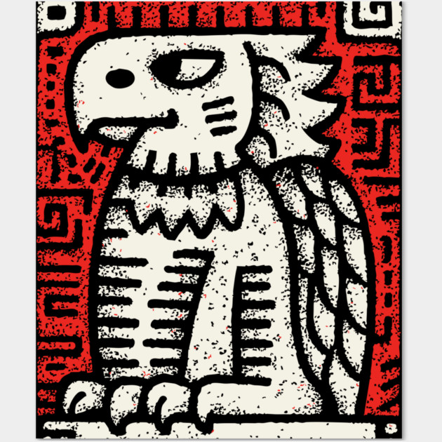 Ancient Griffin Crest Woodcut Wall Art by TuncGK