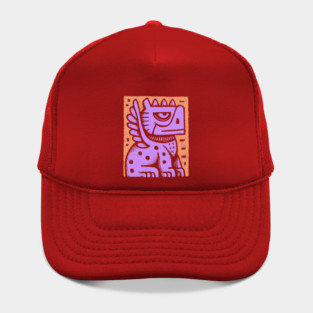 Mythical Griffin Folk Art Print Hat