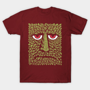 Green Man Forest Spirit Woodcut T-Shirt