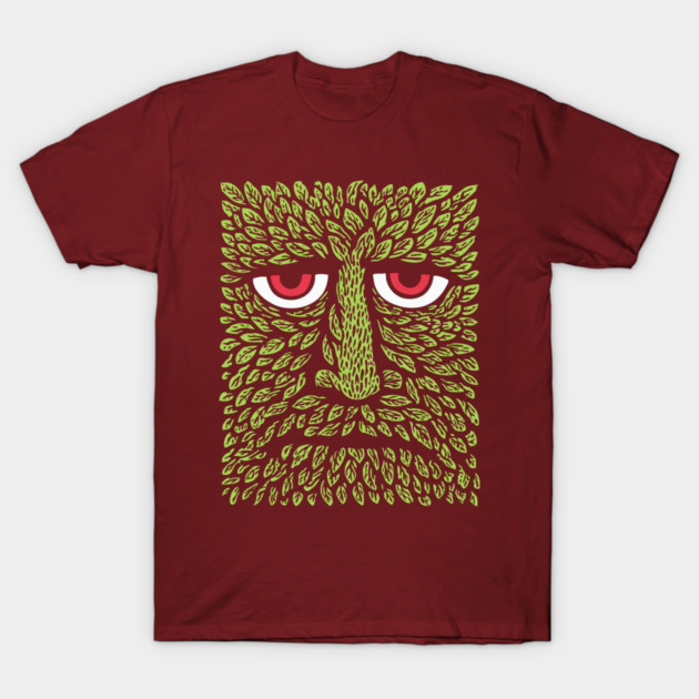 Green Man Forest Spirit Woodcut T-Shirt by TuncGK