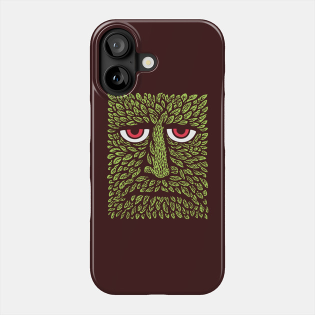 Green Man Forest Spirit Woodcut Phone Case by TuncGK