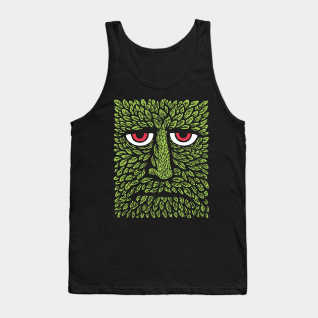 Green Man Forest Spirit Woodcut Tank Top by TuncGK