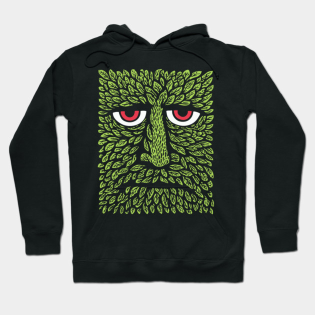 Green Man Forest Spirit Woodcut Hoodie by TuncGK