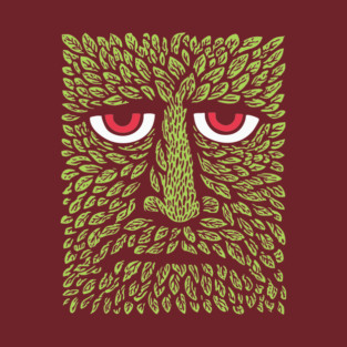 Green Man Forest Spirit Woodcut T-Shirt