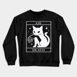 Tarot Card  Cat,Tarot Death Crewneck Sweatshirt