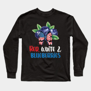 Funny Fourth of July Berry Lover Tee – Red White And Blueberries Long Sleeve T-Shirt