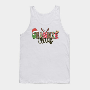 Vintage Grannie Claus Xmas Santa Claus Merry Christmas Tank Top
