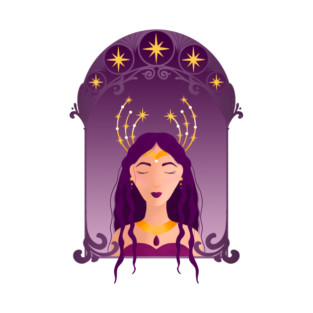 Lady of the stars - Art Nouveau portrait T-Shirt