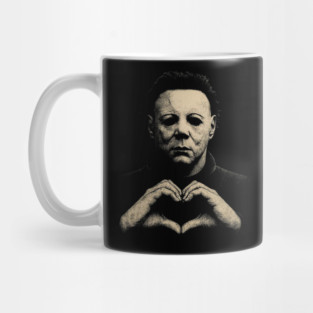 Vintage Michael myers Heart hands Halloween horror Mug