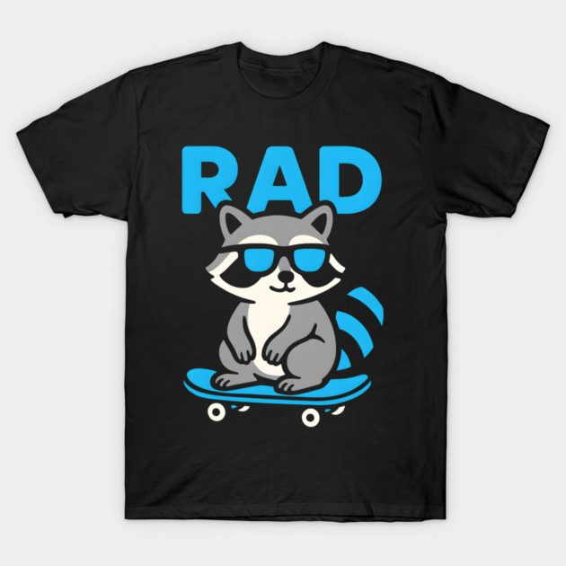 RAD Raccoon Skateboard Design – Cool Skater Raccoon Graphic T-Shirt by MakerMind8.2