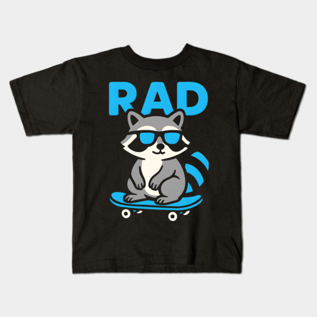 RAD Raccoon Skateboard Design – Cool Skater Raccoon Graphic Kids T-Shirt by MakerMind8.2