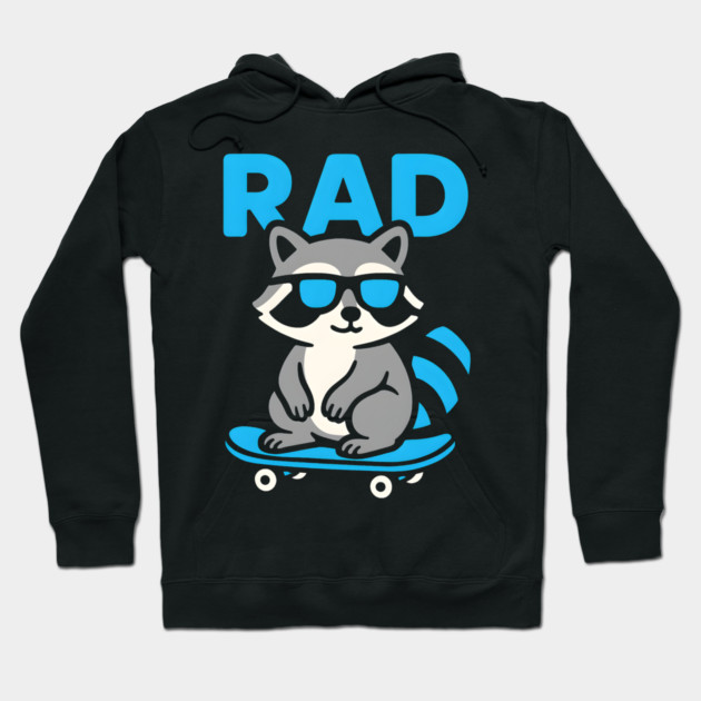 RAD Raccoon Skateboard Design – Cool Skater Raccoon Graphic Hoodie by MakerMind8.2