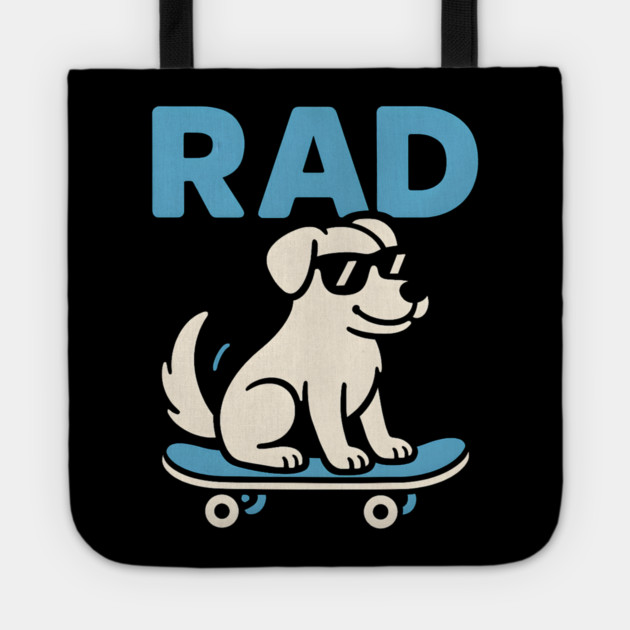 RAD Dog Skateboard Design – Cool Skater Dog Graphic Tote by MakerMind8.2
