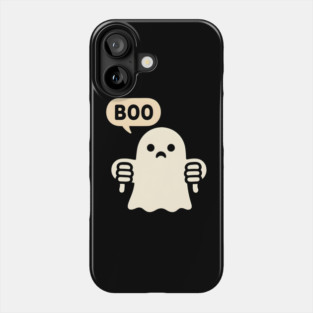 Sad Ghost Saying “Boo” – Funny Halloween Ghost Graphic Phone Case