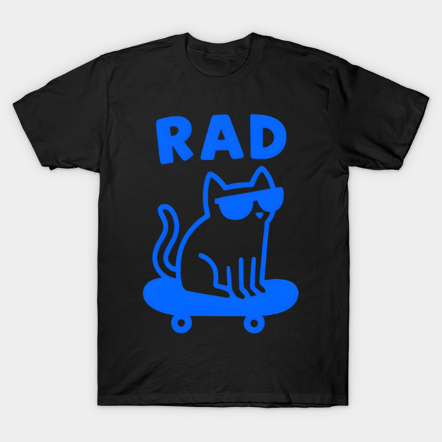 RAD Cat Skateboard Design – Cool Cat Skater Graphic T-Shirt by MakerMind8.2
