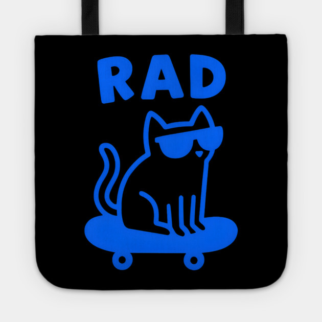 RAD Cat Skateboard Design – Cool Cat Skater Graphic Tote by MakerMind8.2
