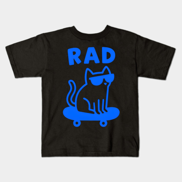 RAD Cat Skateboard Design – Cool Cat Skater Graphic Kids T-Shirt by MakerMind8.2