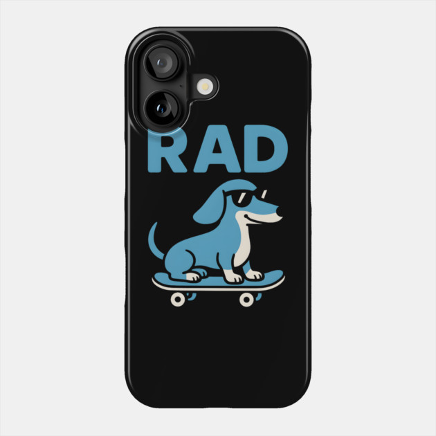 RAD Dog Skateboard Design – Cool Dachshund Skater Graphic Phone Case by MakerMind8.2