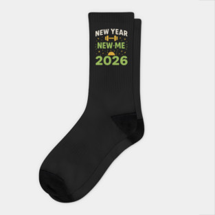 New Year New Me 2026 Fitness Motivation Graphic Socks
