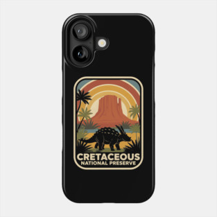 OCT-70 Cretaceous National Preserve Vintage Dinosaur Park (Transparent) Phone Case