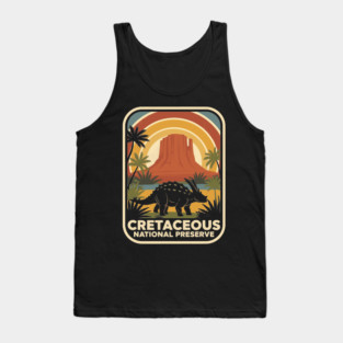 OCT-70 Cretaceous National Preserve Vintage Dinosaur Park (Transparent) Tank Top