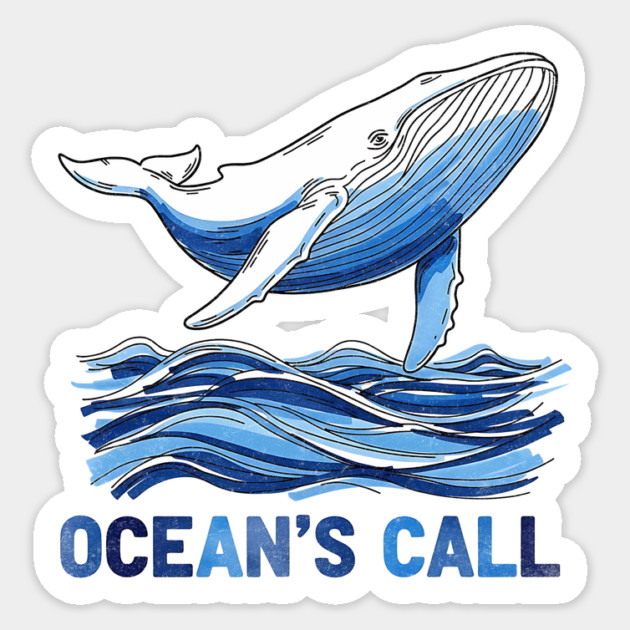 Ocean's Call Marker Rendering Whale Sticker by Designed By Marty